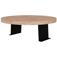 [en.casa] Sofatablett Kuleskyd verstellbar Ø34 cm Metallhalterung Holzoptik