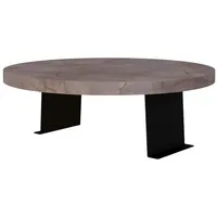 [en.casa] Sofatablett Kuleskyd verstellbar Ø34 cm Metallhalterung Marmoroptik, grau