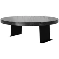 [en.casa] Sofatablett Kuleskyd verstellbar Ø34 cm Metallhalterung Marmoroptik, schwarz