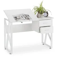 Relaxdays Schreibtisch neigbar, verstellbare Arbeitsfläche, Laptoptisch oder Zeichentisch, hbt