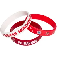 FC Bayern München Kinder-Armband Silikon 3er-Set rot+weiß