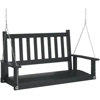 VidaXL Hollywoodschaukel mit Metallketten Schwarz Massivholz Tanne