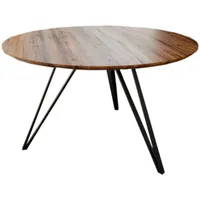 Loreno® SAM Esstisch, Braun, Holz, Echtholz,Akazie, Rund,Rund, eckig, 110x77x110