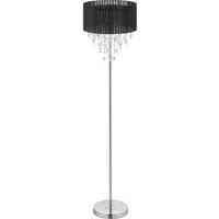 Relaxdays Stehlampe mit Kristallen 150,0 cm 37,5 cm Schwarz,Silber,Transparent