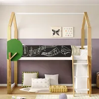 XDOVET Hausbett mit baumförmigem Graffiti-Board 90 x 200 cm