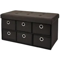 Dune Design Faltbare Sitzbank 76x38x38cm mit 6 Schubladen Sitztruhe