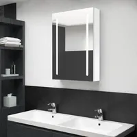 VidaXL LED-Spiegelschrank fürs Bad Glänzend Weiß 50x13x70 cm
