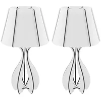 GLOBO Tischleuchte Holz Nachttischleuchte weiß braun Tischlampe Textil, usb