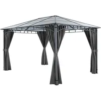 Tectake tectake® Gartenpavillon, Caracas, wetterfest, Polycarbonat-Dachplatten