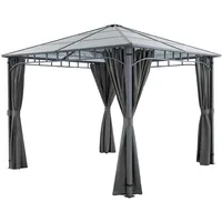 Tectake tectake® Gartenpavillon, Caracas, wetterfest, Polycarbonat-Dachplatten
