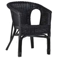 MiaMöbel Rattanstuhl 'Mina' schwarz Rattan