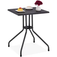 Relaxdays Gartentisch Rattan-Optik, quadratisch, HBT: 75x61x61cm, Balkontisch, Kunststoff, Metall,