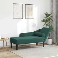 VidaXL Chaiselongue mit Kissen Dunkelgrün Samt