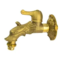 PUTEUS Nostalgie Auslaufventil Drache 1/2 Zoll poliertes Messing mit
