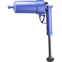 CORNAT Pömpel Pressluft Rohrreiniger Blau mit 4 Aufsätzen