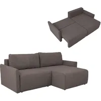 Roller Ecksofa - mocca - Liegefunktion und Staukasten -