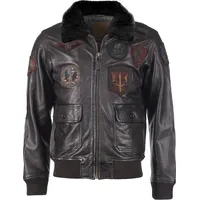 Top Gun Bomber, Lederjacke - Braun - S