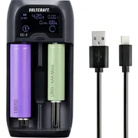VOLTCRAFT CC-3 Rundzellen-Ladegerät NiMH, NiCd, LiIon, LiFePO Mini (AAAA),