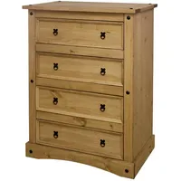 Möbilia Hoch-Kommode 90 x 122 x 48 cm honigfarbend