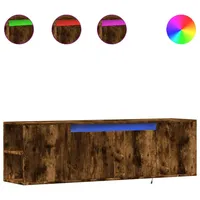 VidaXL TV-Wandschrank mit LED-Beleuchtung Räuchereiche 135x31x39,5 cm