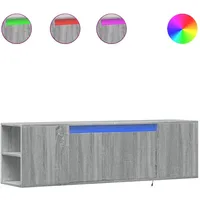 VidaXL TV-Wandschrank mit LED-Beleuchtung 135x31x39,5 cm Grau Holz
