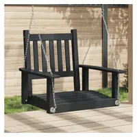 VidaXL Garten-Hängestuhl mit Metallketten Schwarz Massivholz Tanne