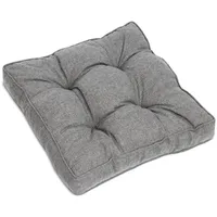 Beautissu Loungekissen Outdoor Sitz 70x70x10cm Hellgrau Textil, 70x10x70 cm