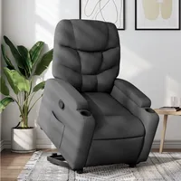 VidaXL Relaxsessel mit Aufstehhilfe Dunkelgrau Stoff