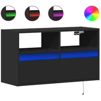 VidaXL TV-Wandschrank mit LED-Beleuchtung Schwarz 80x31x45 cm