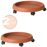 GarPet 2x Pflanzenroller Outdoor Wetterfest Rollbrett Pflanzen Blumentopf Untersetzer