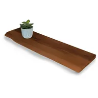 Sam Steckboard mit Baumkante Wandregal Akazie massiv nussbaum lackiert