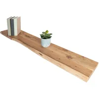 Sam Steckboard mit Baumkante Wandregal Akazie massiv naturfarben lackiert