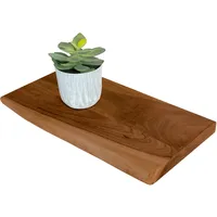 Sam Steckboard mit Baumkante Wandregal Akazie massiv nussbaum lackiert