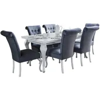 Dein schlaf 24 Essgruppe LUIS 170x80 cm Weiß Hochglanz,