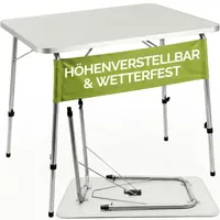 CASARIA Campingtisch Klappbar Höhenverstellbar Weiß