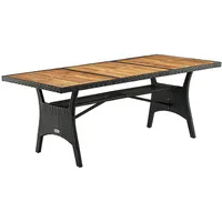 CASARIA Polyrattan Gartentisch Takeo Schwarz