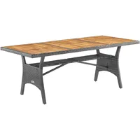 CASARIA Polyrattan Gartentisch Takeo Grau 190x90x74cm Akazie