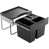 HAILO Abfallsammler 3644931 Swin Raumspar-Tandem-S 2x 8,5+12 L schwarz