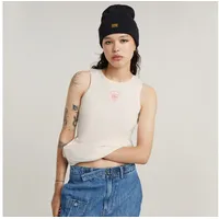 G-Star Racerback Ribbed Slim Fit ärmelloses T-Shirt Light Chalk