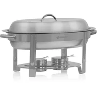 Mahlzeit Edelstahl Chafing Dish oval 5 Liter, Wärmebehälter, Speisenwärmer
