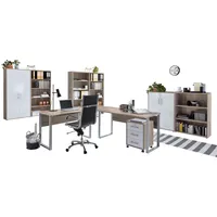BMG-Möbel Büromöbel Arbeitszimmer Komplett Office Edition in Soma Eiche/Weiss