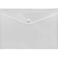 Kranholdt Dokumententaschen A4 quer, transparent natur, mit Druckknopf, aus