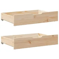 VidaXL Bettschubladen mit Rollen 2 Stk. 80x55x17 cm Massivholz