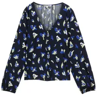 Tom Tailor DENIM Damen Gemusterte Bluse mit LENZINGTM EcoVeroTM,