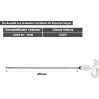 Hago Elektro Heizstab Heizlanze 1/2" Heizpatrone Heizelement Weiß 1200