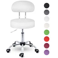 TRESKO Rollhocker mit Lehne Arbeitshocker Hocker Drehhocker Kosmetikhocker Praxishocker