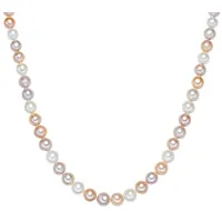 VALERO PEARLS Perlen-Kette aus Perlseide in Multicolor mit Süßwasser-Zuchtperle