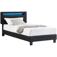 CARO-Möbel Polsterbett BENITO 90x200 cm mit LED Beleuchtung, modernes