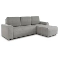 Sofnet Ecksofa Grau, Textil, 5-Sitzer, L-Form,Rechteckig, 236x150 cm, Wohnzimmer,