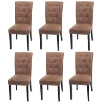 Mendler 6er-Set Esszimmerstuhl Chesterfield II, Stuhl Küchenstuhl, Nieten Stoff/Textil